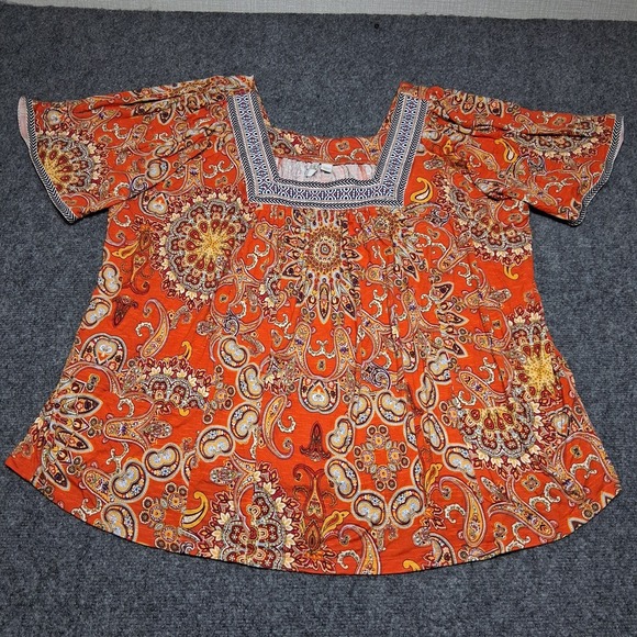 Cato Tops - Cato established 1946 Women's 14/16W Square Neck Paisley Print Blouse Top